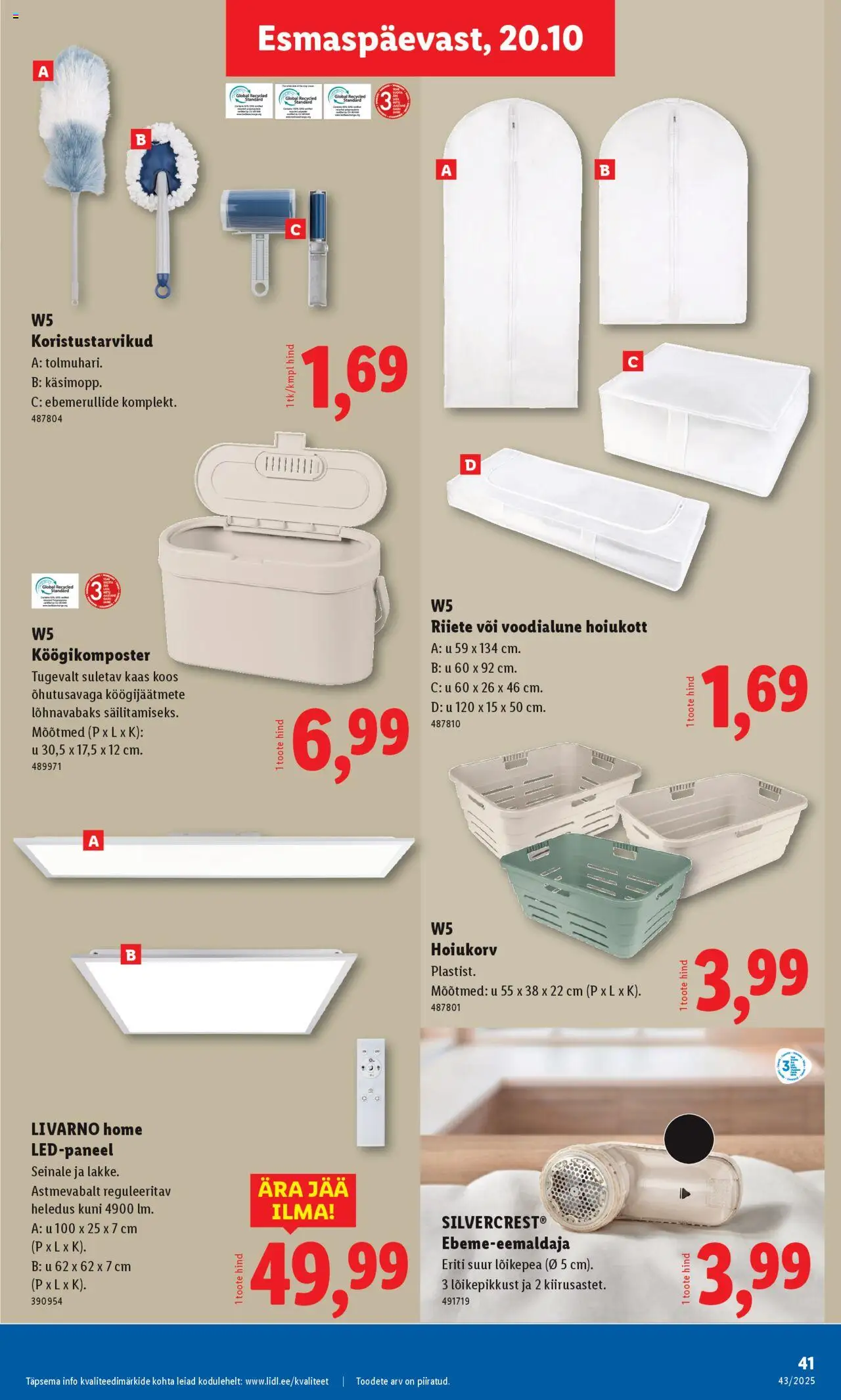 Lidl kliendilehe eelvaade alates 2025.10.20