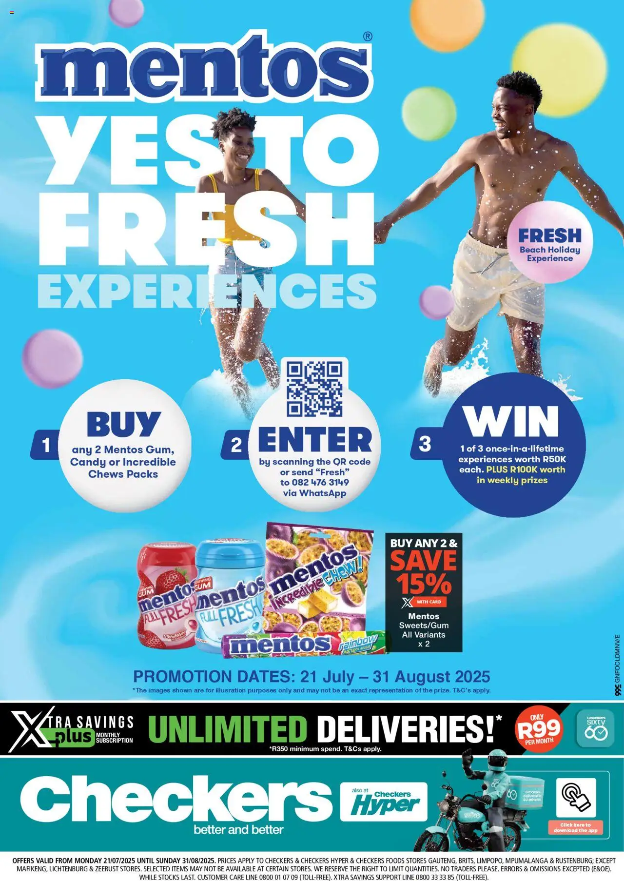 Checkers Gauteng - Mentos Promotion 21/07 - 31/08/2025 >> Catalogue