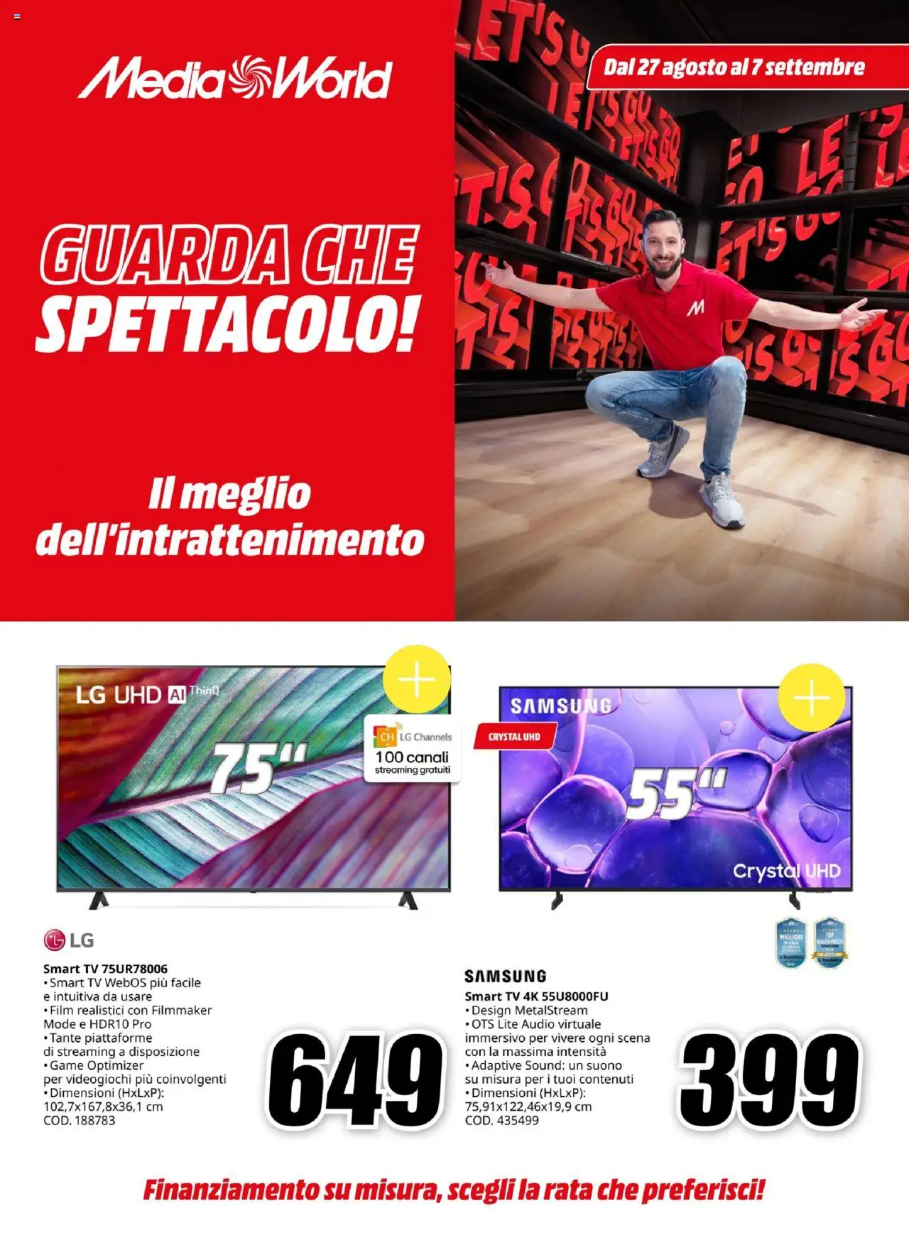 Volantino Media World valido da 27/08/2025 numero di pagina 1