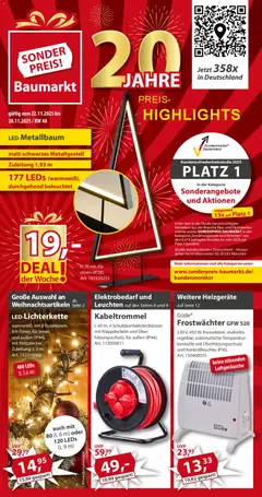 Vorschau von dem Prospekt des Geschäftes Sonderpreis Baumarkt, gültig ab dem 22.11.2025