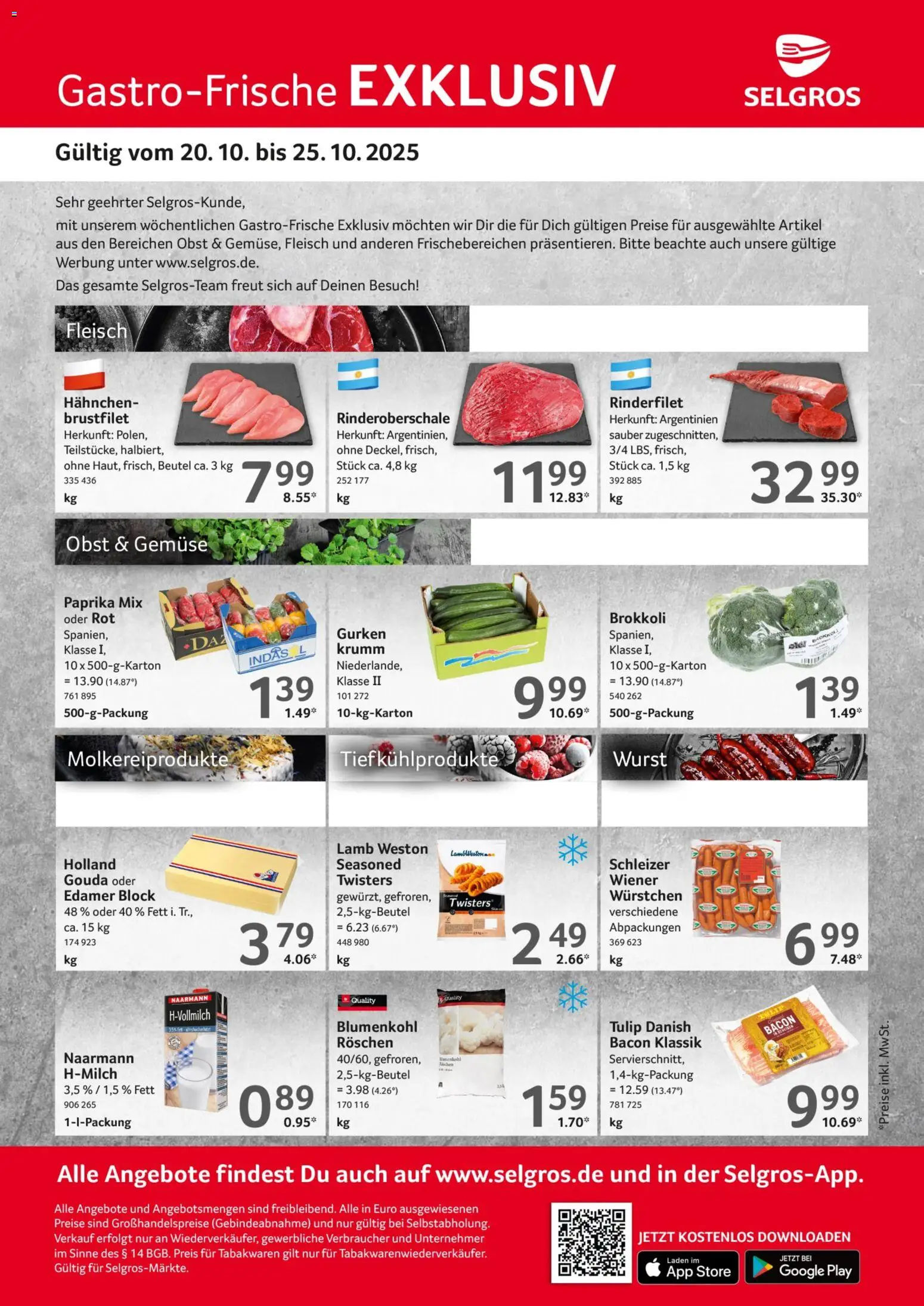 Selgros Gastro Angebote (vom 20.10.2025 - 25.10.2025)