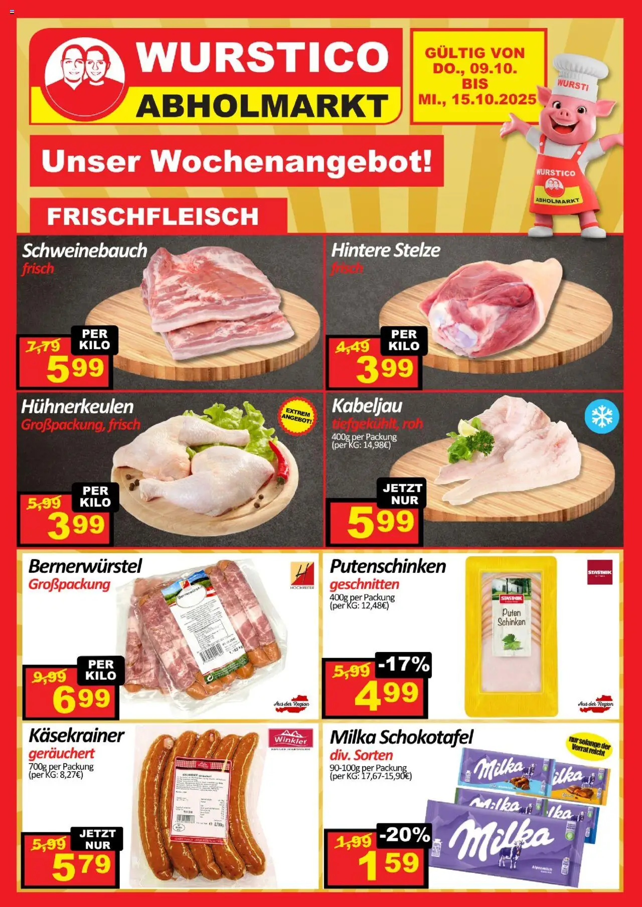  Wurstico Abholmarkt Flugblatt ab (09.10.2025 - 15.10.2025) - Seite 1 - Schinken