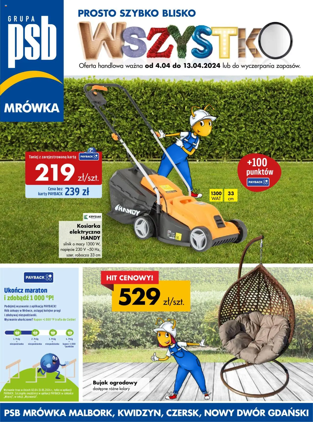 MRÓWKA Gazetka 04.04.2024 - 13.04.2024 - Gazetka promocyjna - Numer strony 1 - Kosiarka