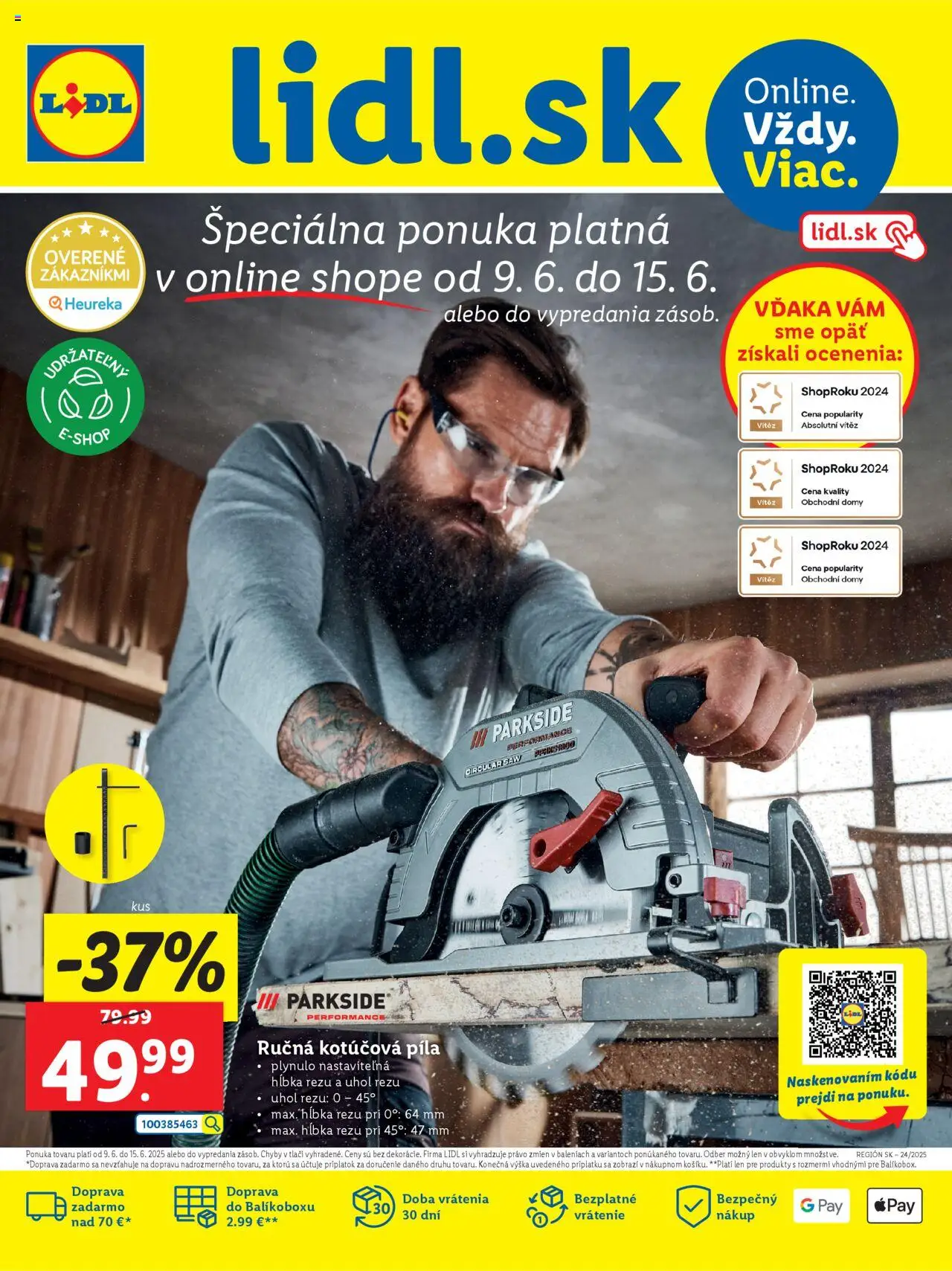 Nový LIDL leták od 09.06.2025 > Online magazín online - Parkside, Píla, Kotúčová píla
