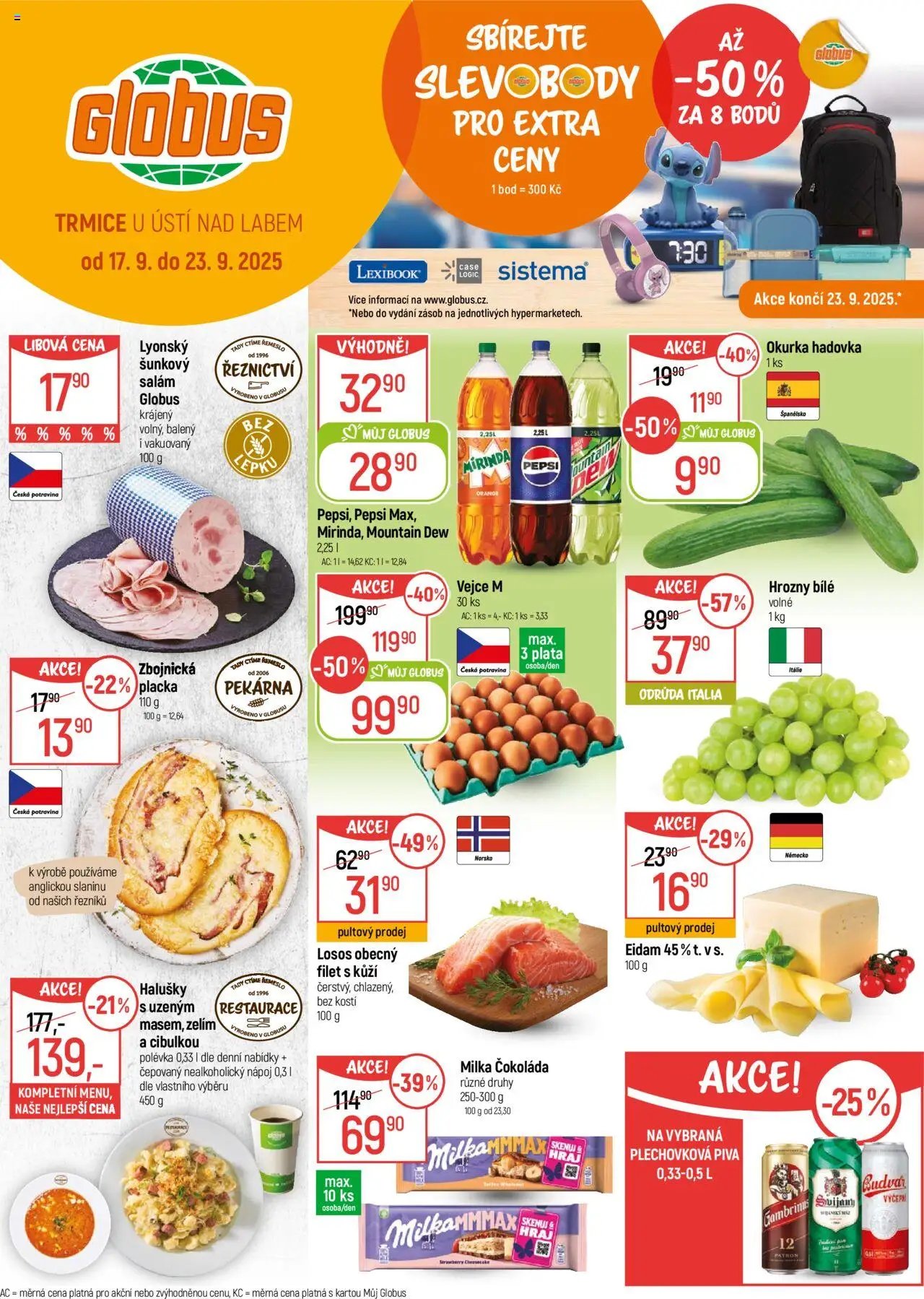  Globus leták od 17.09.2025 >> Akční nabídka "Trmice"