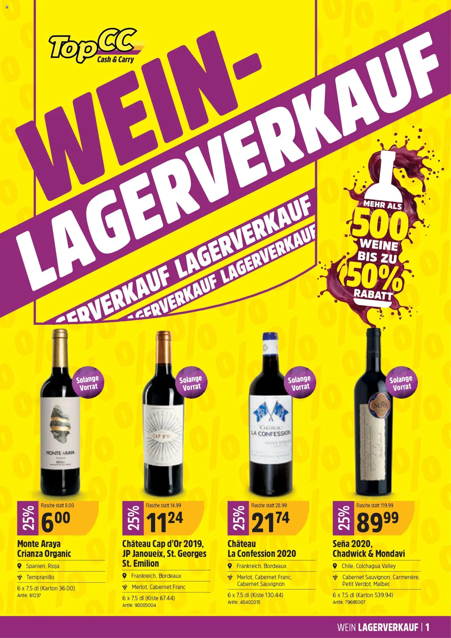 Vorschau des Merkblatts Aktionen Weinlagerverkauf vom Shop TopCC gültig von 05.01.2026 bis 