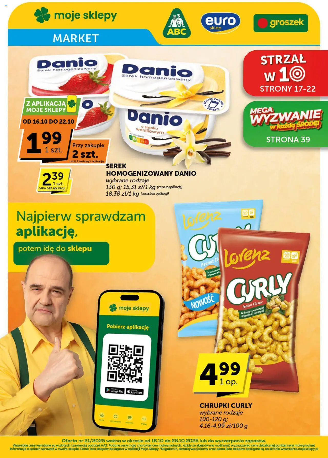 Pogląd gazetki "Market" ze sklepu Euro Sklep ważnej od 16.10.2025 - Groszek, Serek homogenizowany, Chrupki, Serek