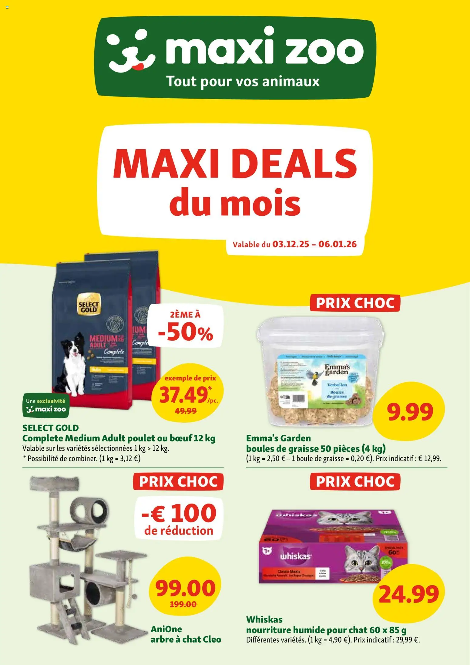Voorbeeld van Publicité van winkel Maxi Zoo geldig vanaf 03/12/2025