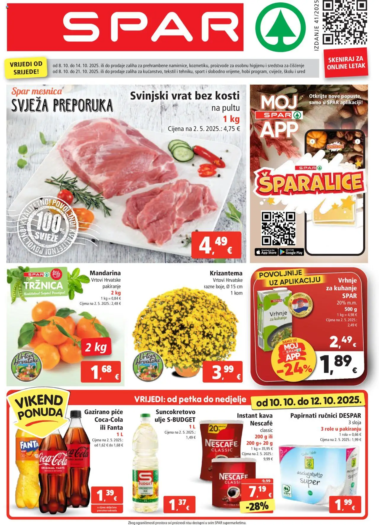Spar aktualni Katalog vrijedi od 08.10.2025 - tjedna akcija broj stranice 1