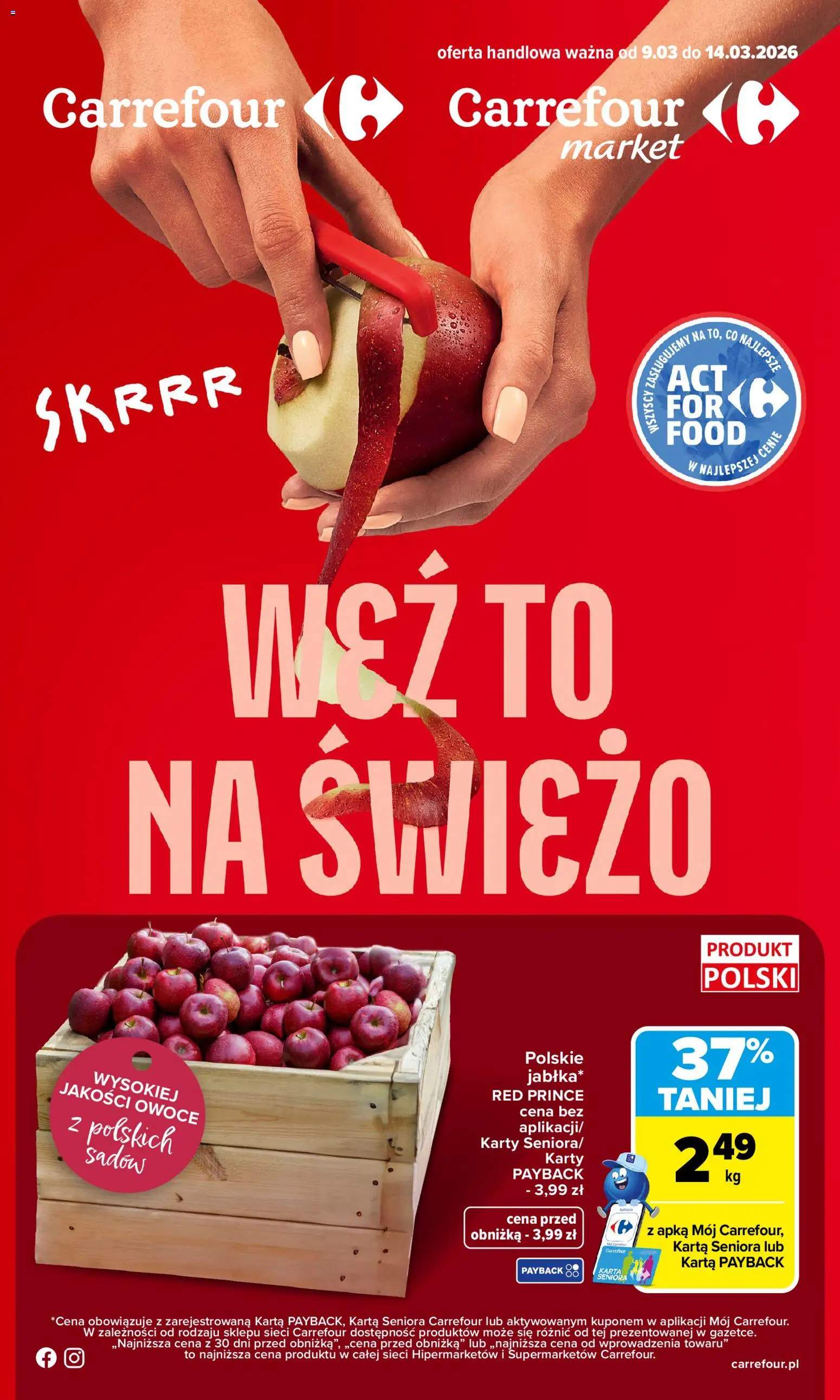 Pogląd gazetki "Carrefour gazetka - Weź to na świeżo" ze sklepu Carrefour ważnej od 09.03.2026