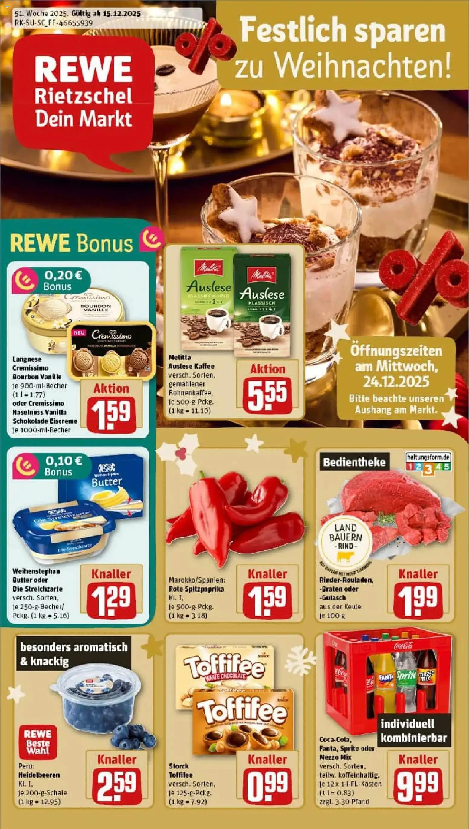 Vorschau von dem Prospekt des Geschäftes Rewe, gültig ab dem 15.12.2025