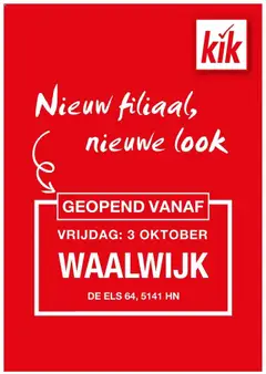 Voorbeeld van Geopend folder Waalwijk van winkel KiK geldig vanaf 29-09-2025