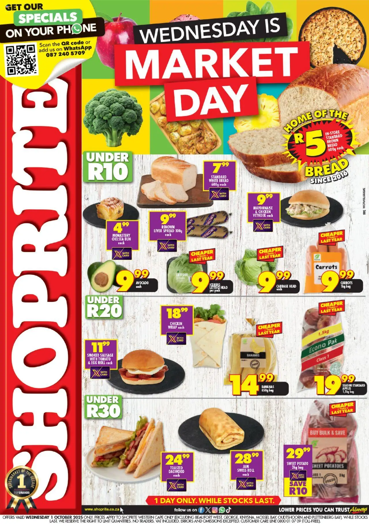 Shoprite Western Cape - Market Day Deals 01/10 - 01/10/2025 >> Catalogue