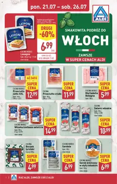 Pogląd gazetki "Tydzień Włoski" ze sklepu Aldi ważnej od 21.07.2025