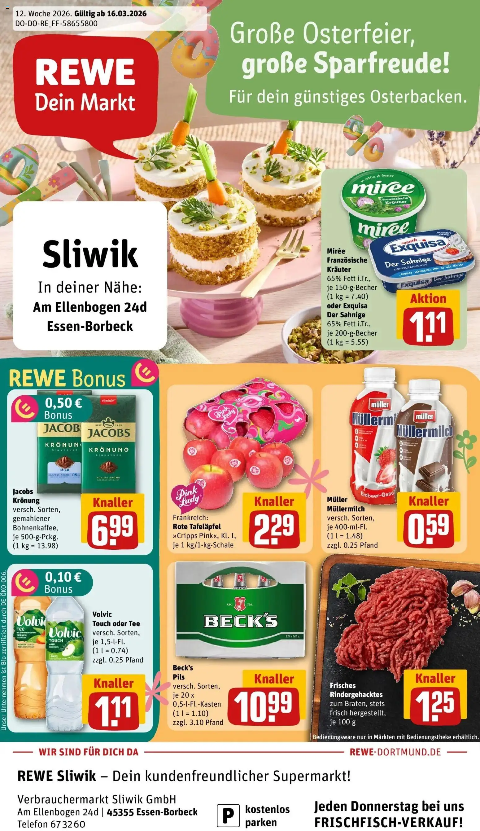 Vorschau von dem Prospekt des Geschäftes Rewe, gültig ab dem 15.03.2026 - Telefon, Äpfel, Tee, Pfirsich, Volvic, Pils, Exquisa, Volvic touch
