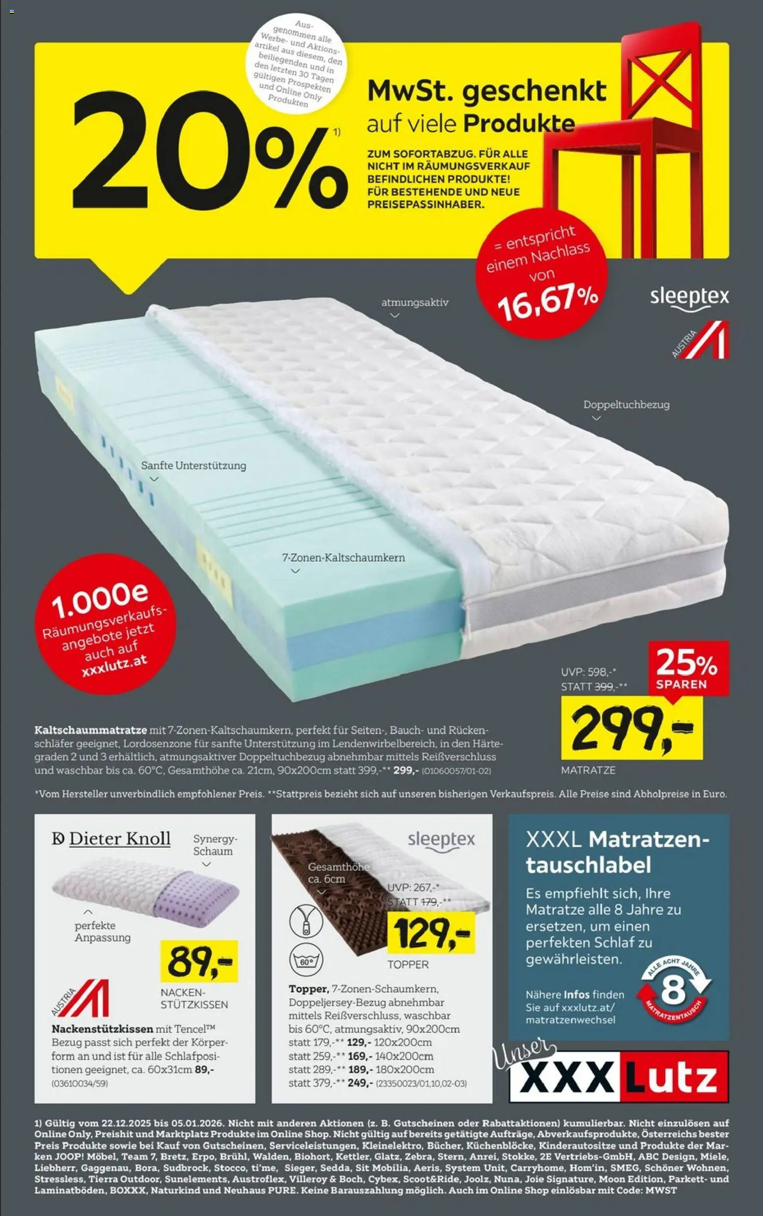 Vorschau der Angebote: XXXLutz Matratze gültig ab 22.12.2025