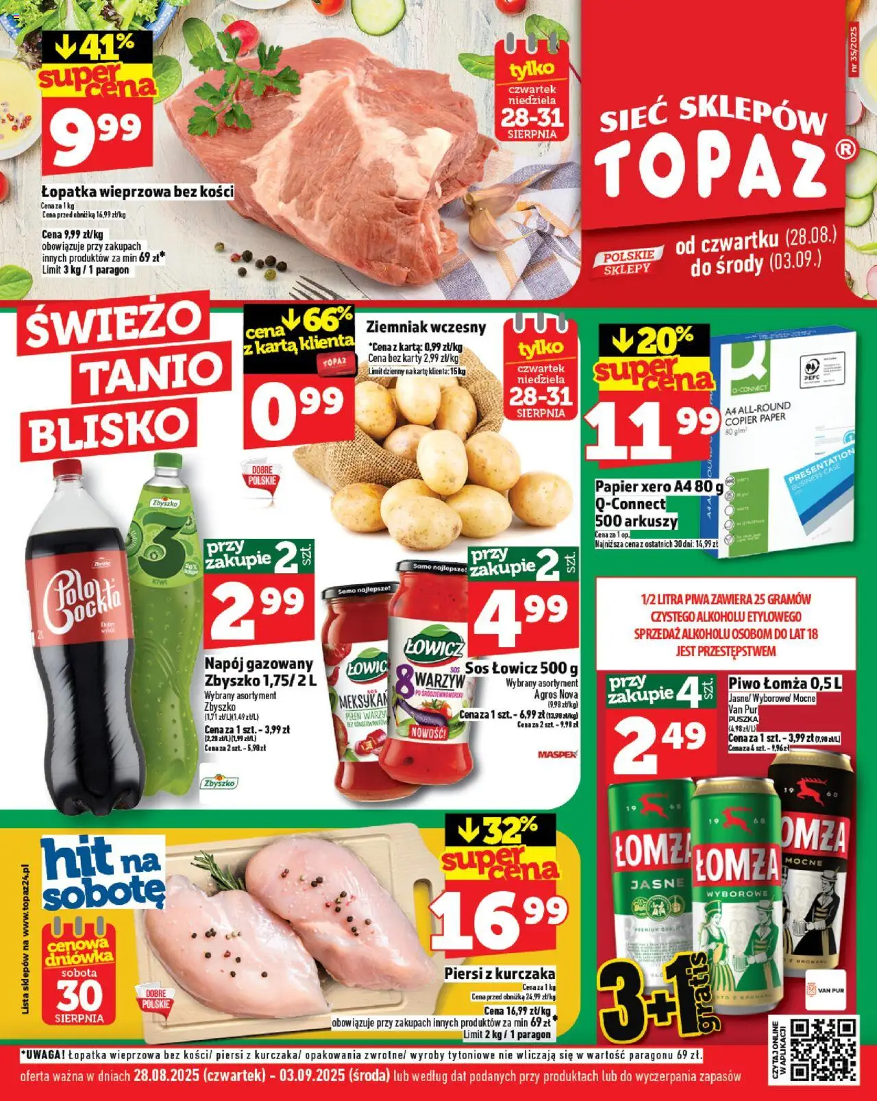 Topaz Gazetka od 28.08.2025 - Nowa Gazetka - Numer strony 1