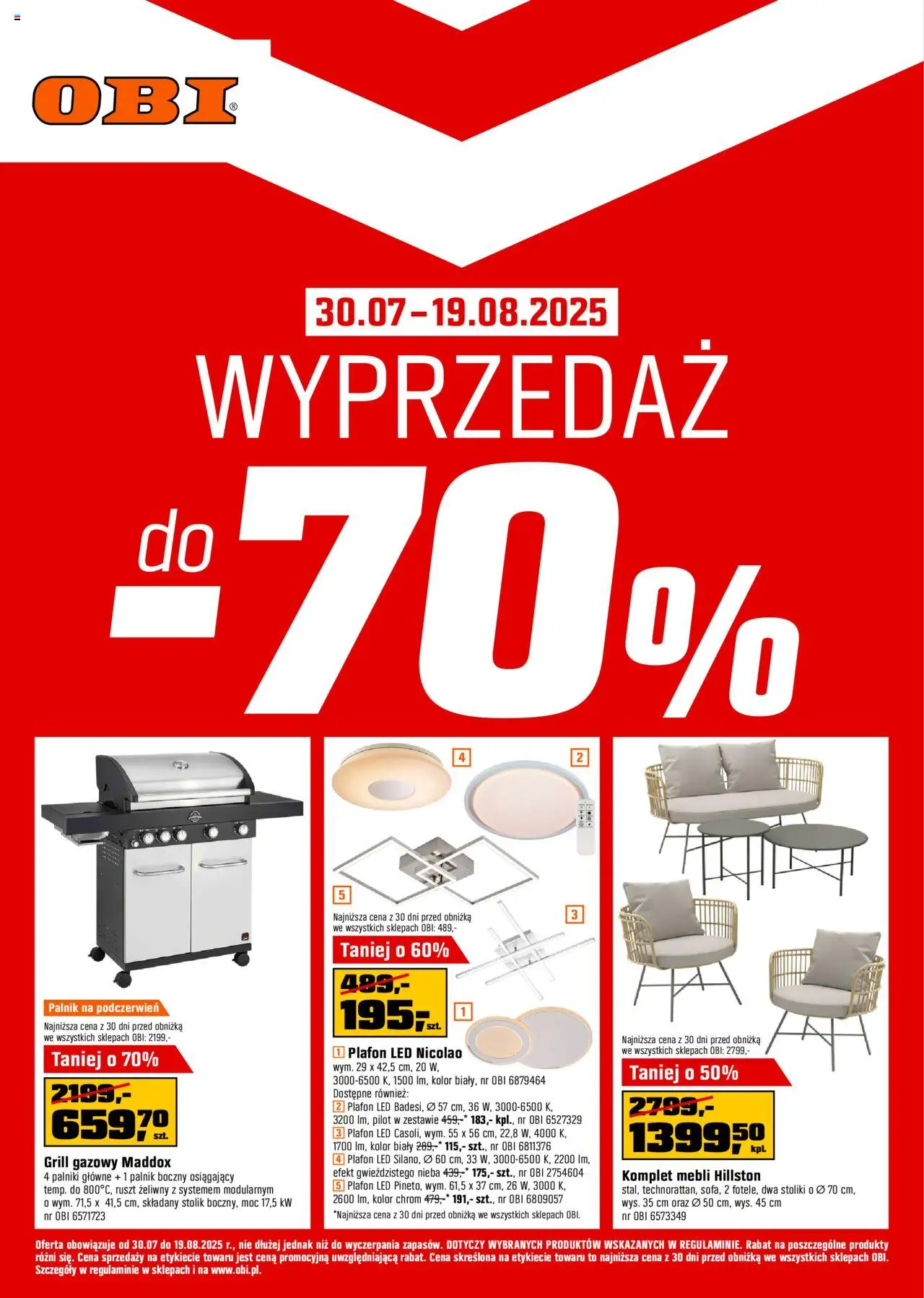 OBI Wyprzedaż od 30.07.2025 - Nowa Gazetka - Numer strony 1