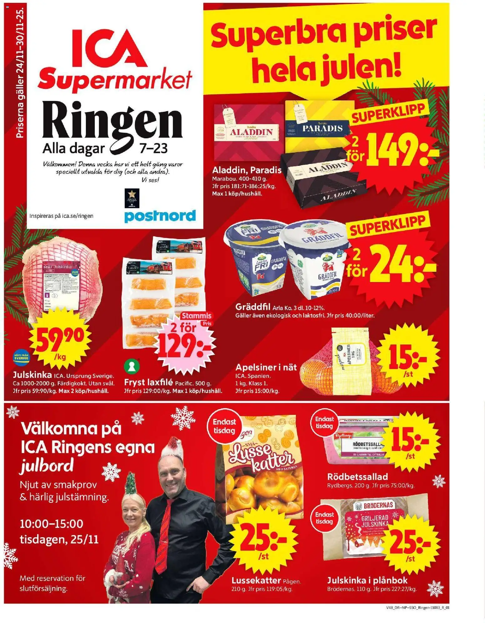 Förhandsgranska reklamblad Stockholm från butik ICA Supermarket gäller från 24/11/2025