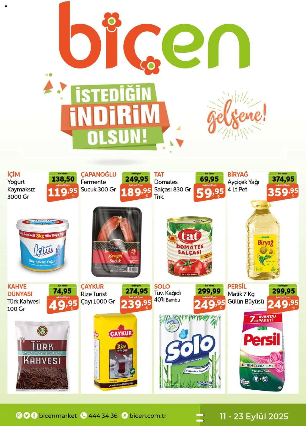 Biçen Market İndirim (11 - 23 Eylül 2025) - Sayfa numarası 1