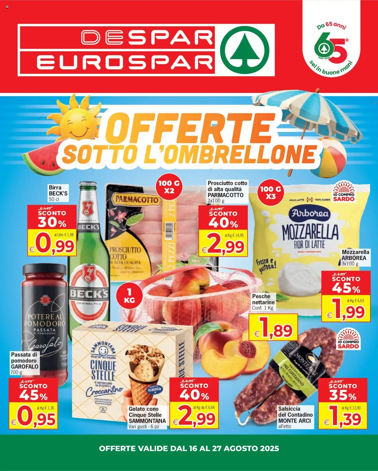 Volantino Eurospar valido da 16/08/2025 numero di pagina 1