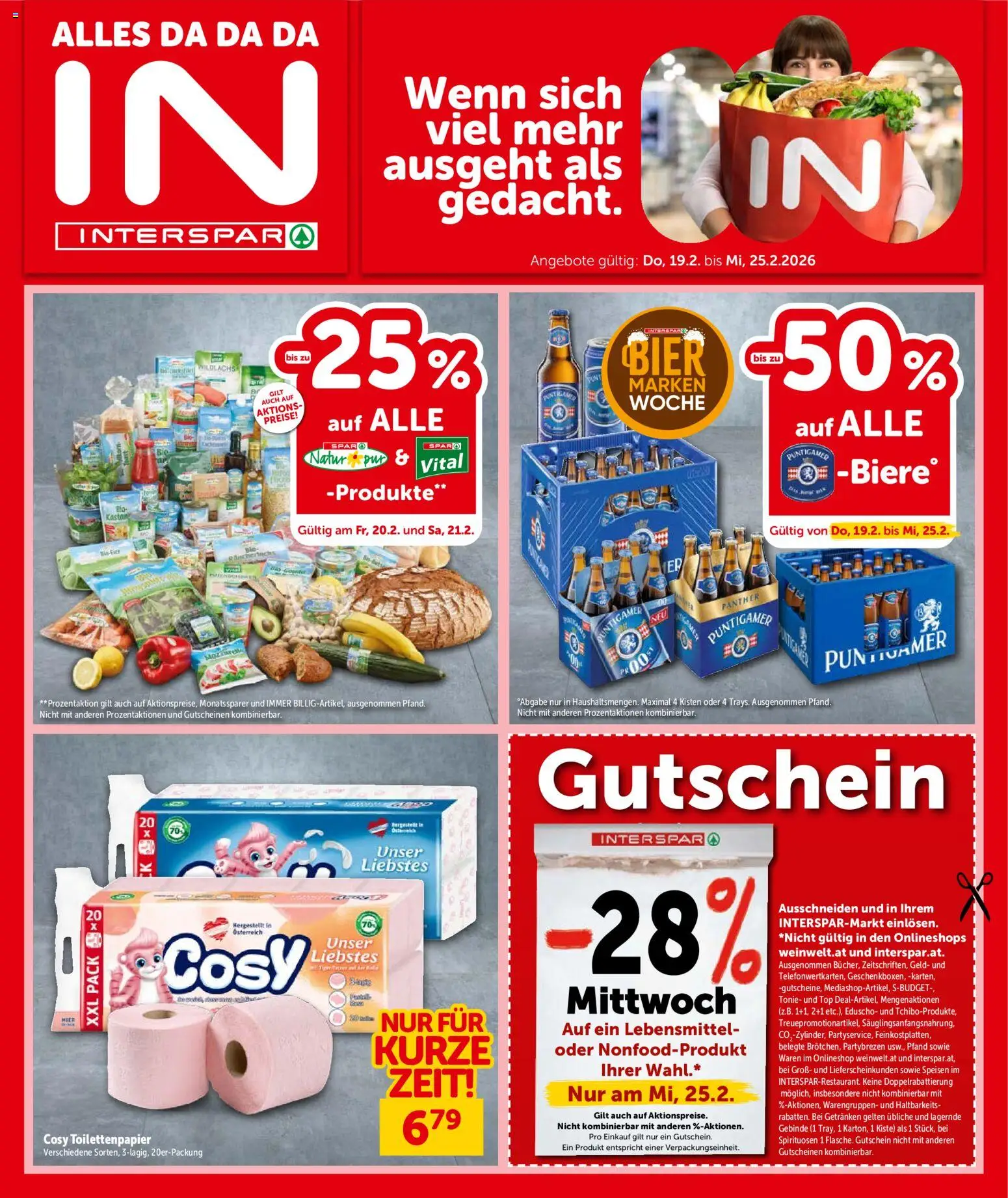 Vorschau der Angebote: Interspar Osttirol gültig ab 19.02.2026 - Lebensmittel, Bier