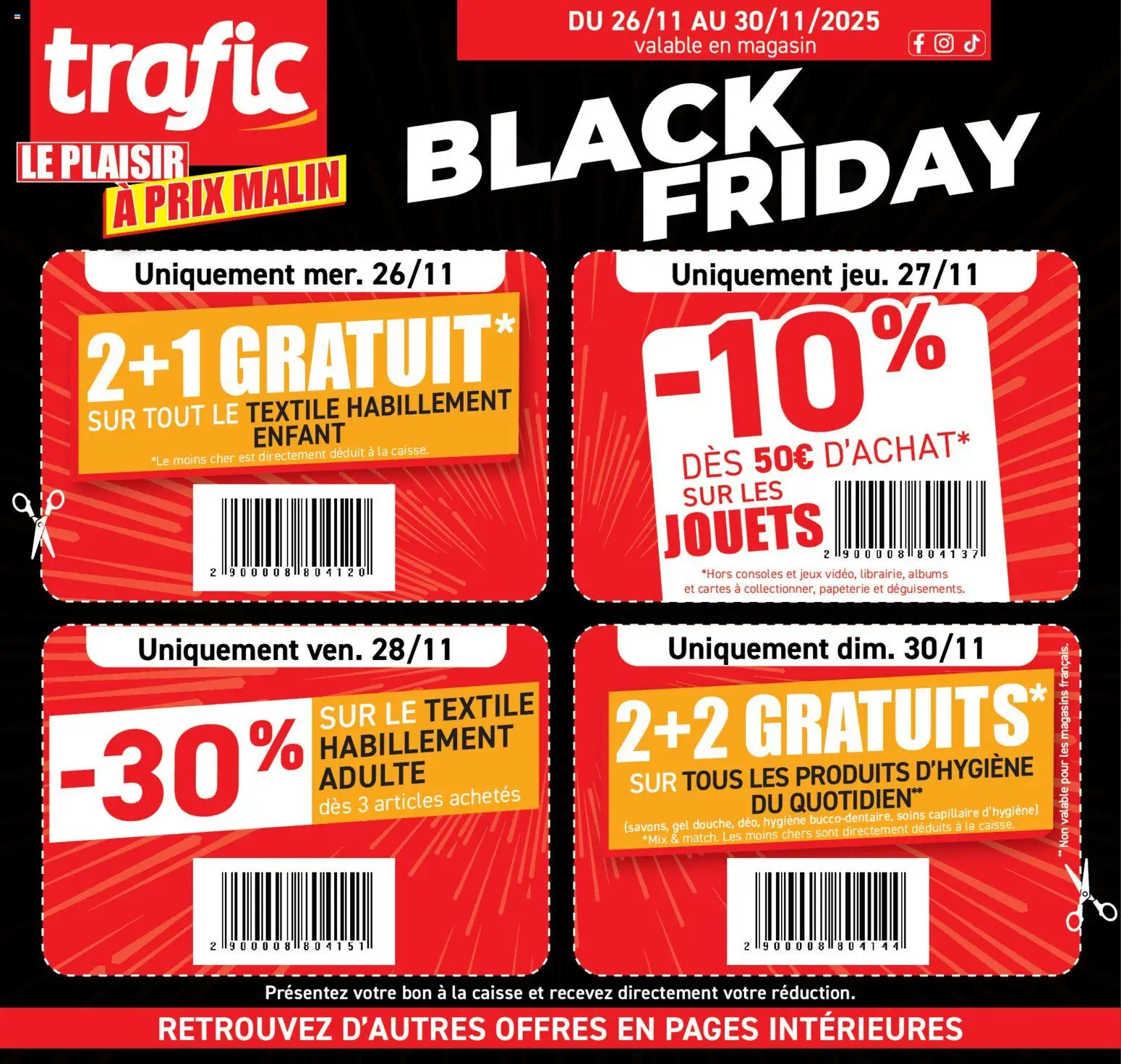 Voorbeeld van Black Friday van winkel Trafic geldig vanaf 26/11/2025