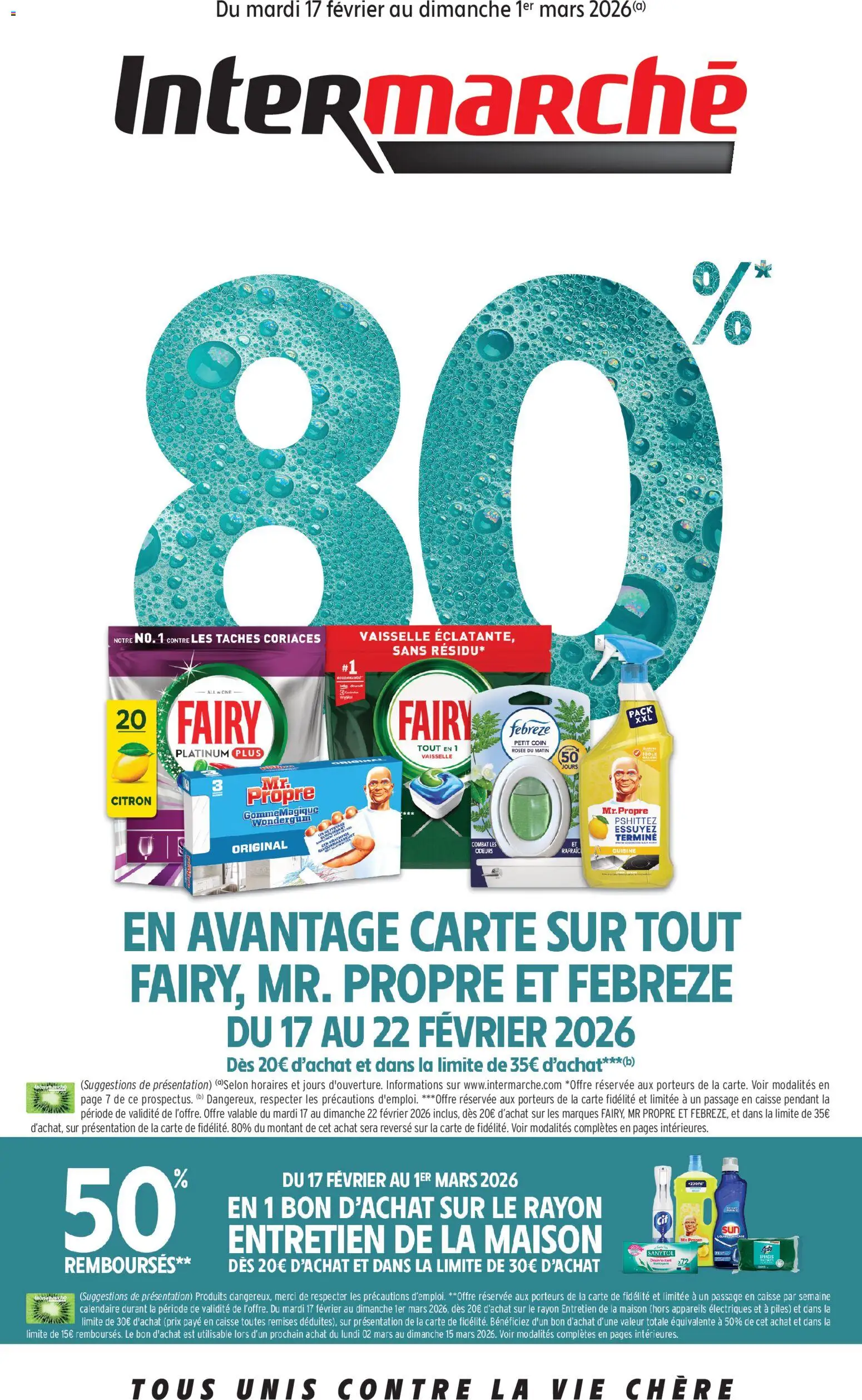 Prévisualisation de Catalogue de la semaine 8 du magasin Intermarché formulaire valide 17/02/2026 - Vaisselle, Citron, Piles, Fairy, Sanytol desinfectant