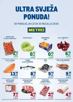 Pregled letka Ultra svježa ponuda trgovine Metro vrijedi od 22.09.2025