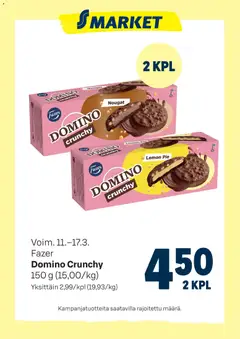 Kaupan S-market S-market tarjoukset Domino Crunchy esikatselu, voimassa 11/03/2026