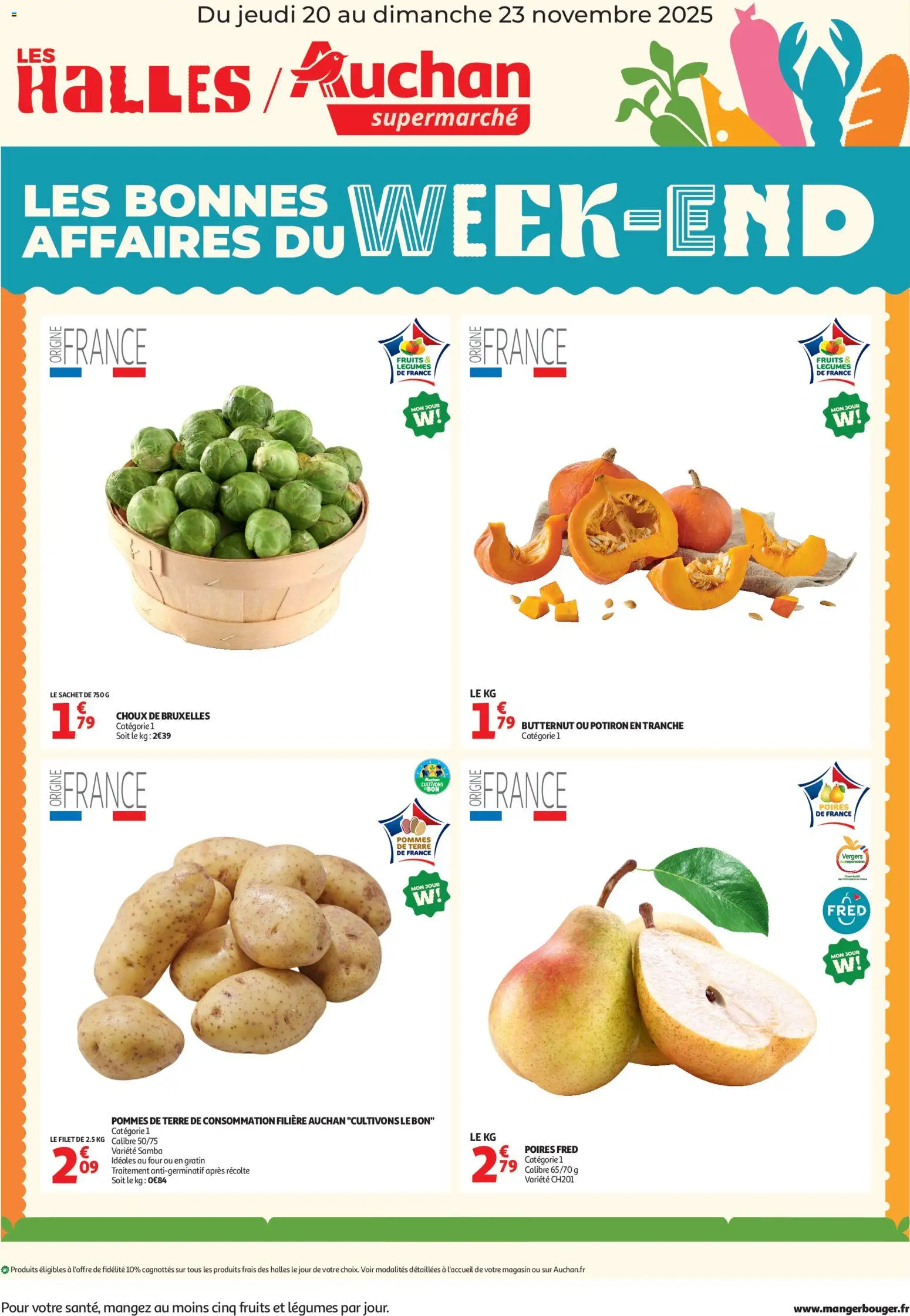 Prévisualisation de Les bons plans du week-end dans votre super ! du magasin Auchan formulaire valide 20/11/2025