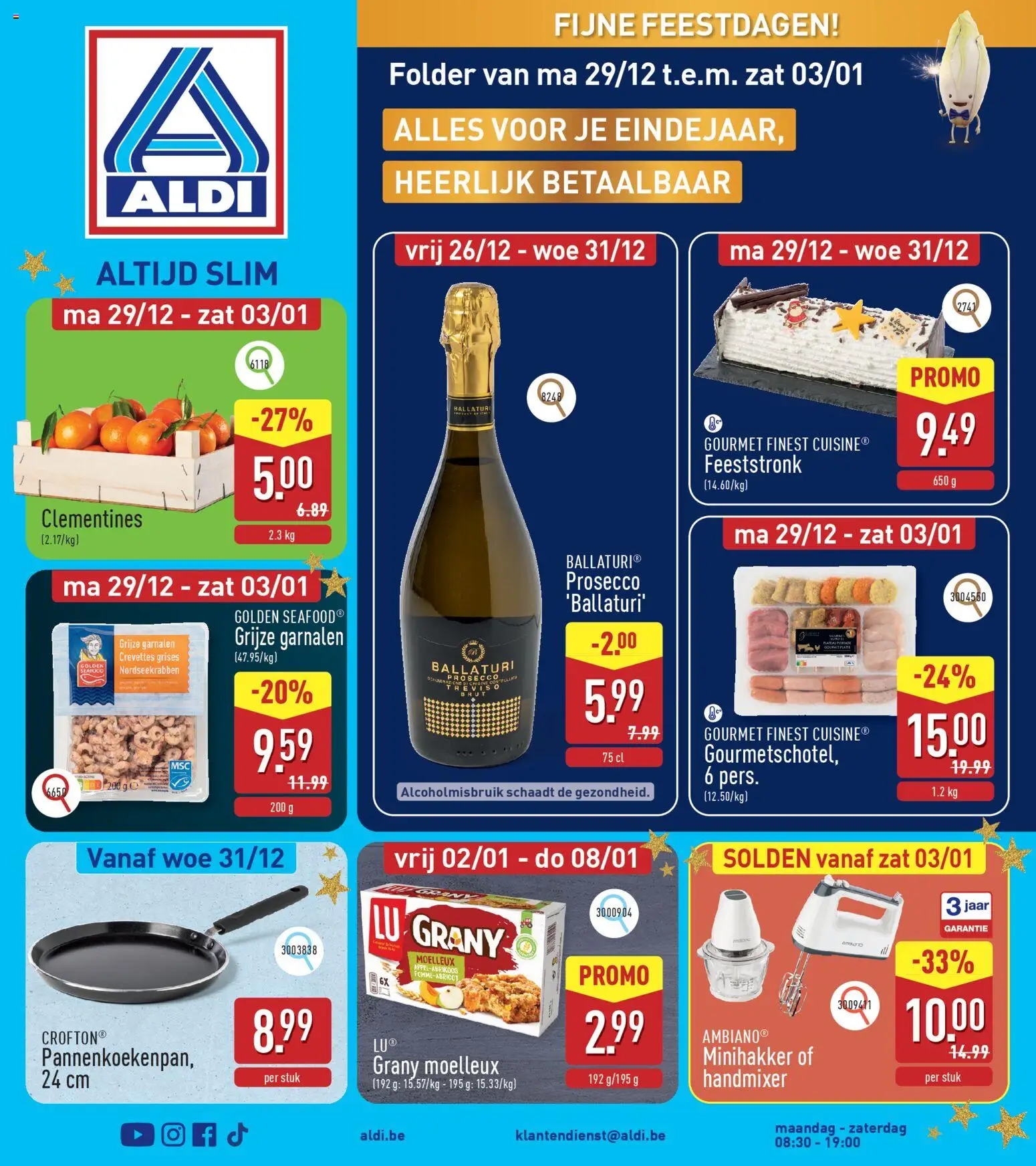 Voorbeeld van Folder week 52 van winkel Aldi geldig vanaf 29/12/2025 - Prosecco, Garnalen, Handmixer