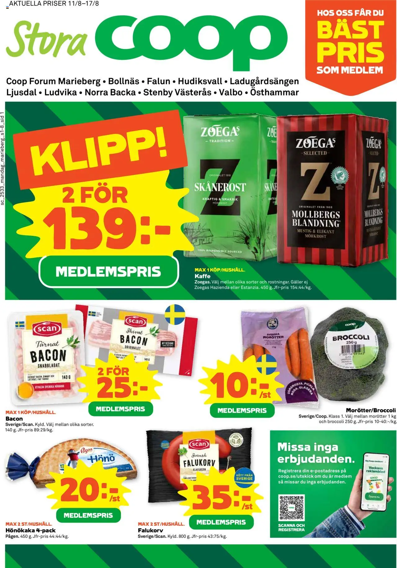 Bollnäs är giltig 11/08 2025 > Veckans Erbjudanden gäller från 11/08/2025 till 17/08/2025 sidnummer 1