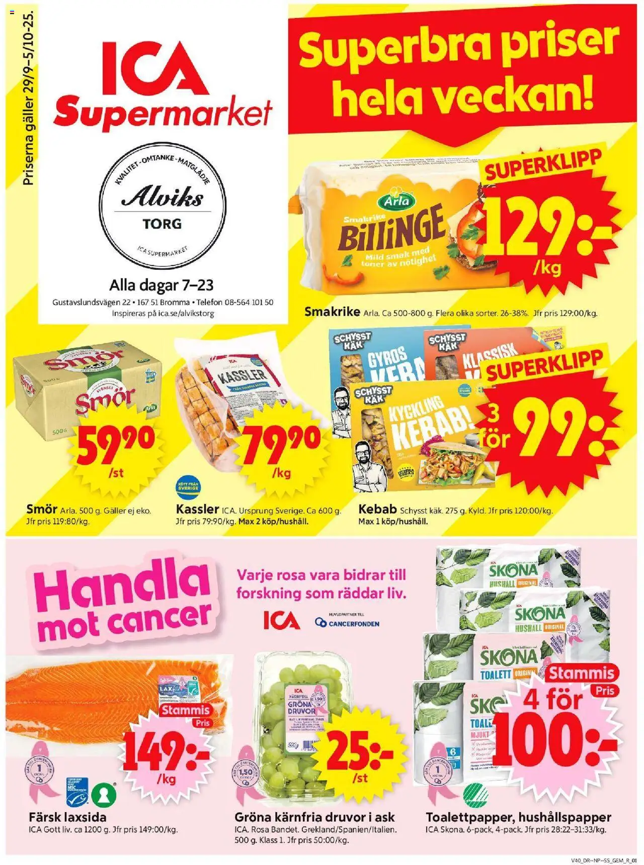Bromma är giltig 29/09 2025 > Veckans Erbjudanden gäller från 29/09/2025 till 05/10/2025 sidnummer 1