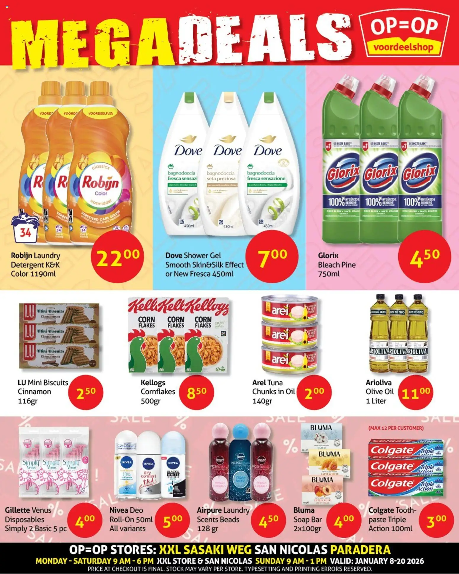Voorbeeld van Mega deals van winkel OP is OP geldig vanaf 08-01-2026