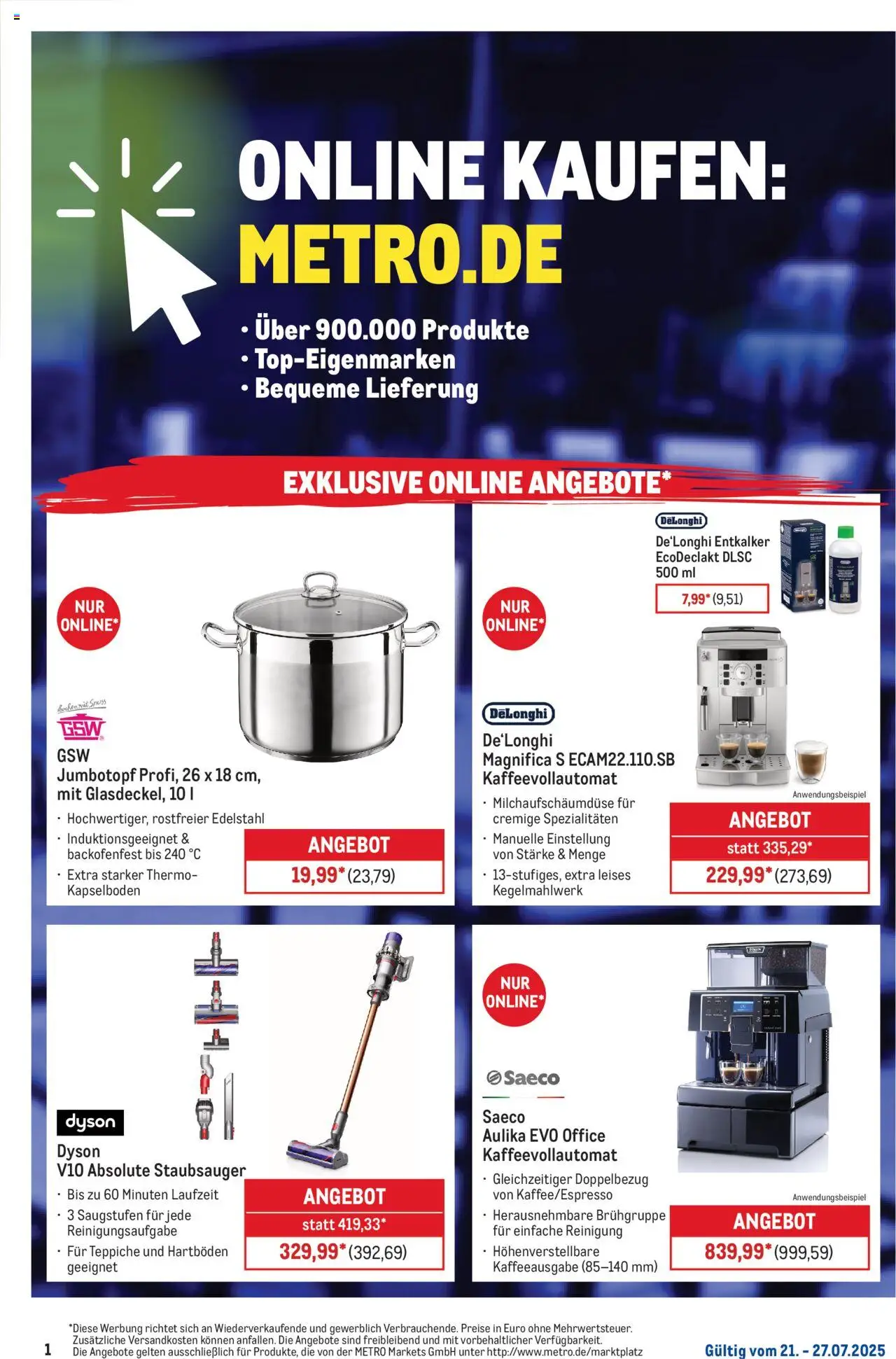 Metro Prospekt ab 21.07.2025 - Online: Wochen-Angebote