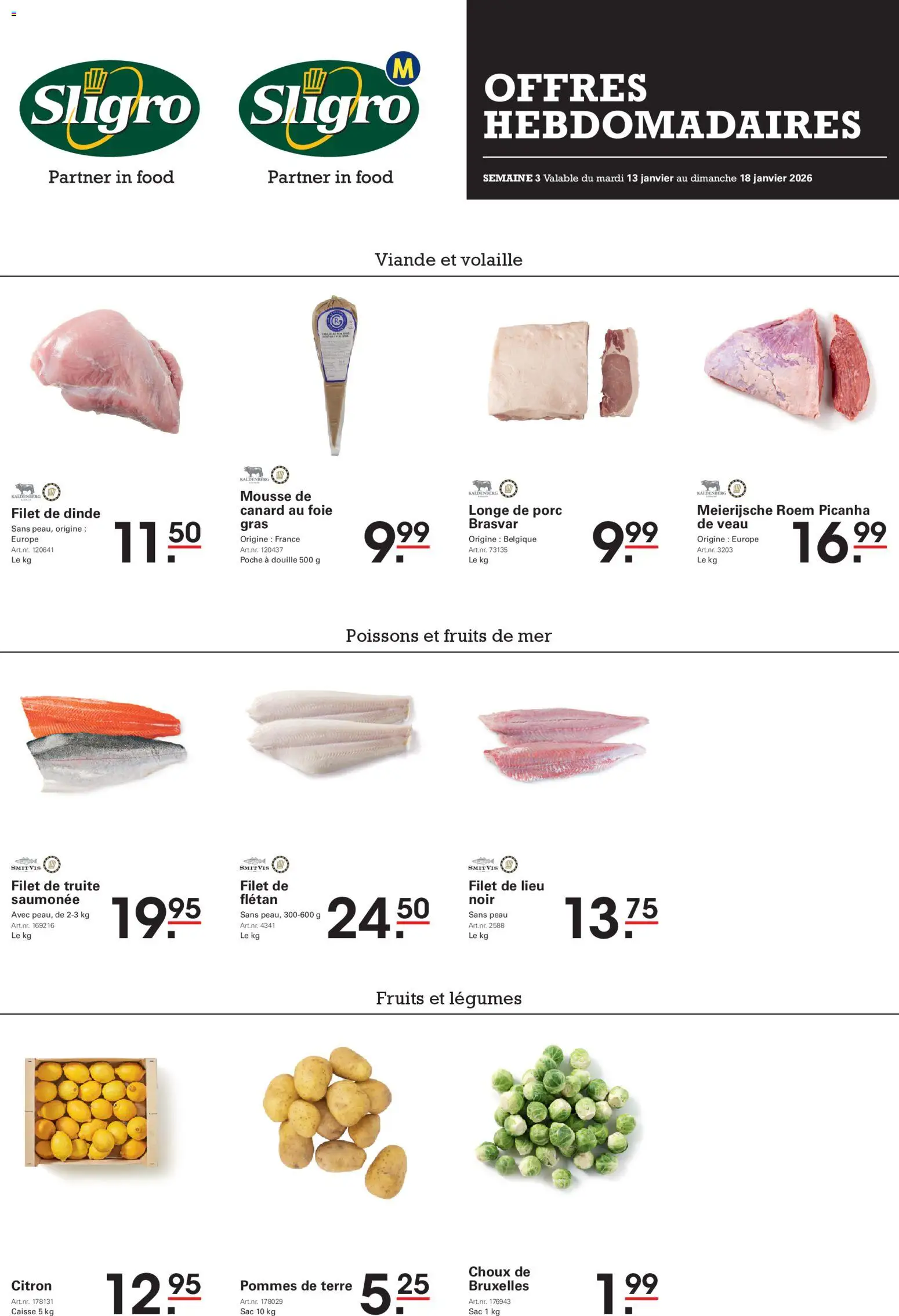 Voorbeeld van Publicité van winkel Sligro geldig vanaf 13/01/2026 - Filet