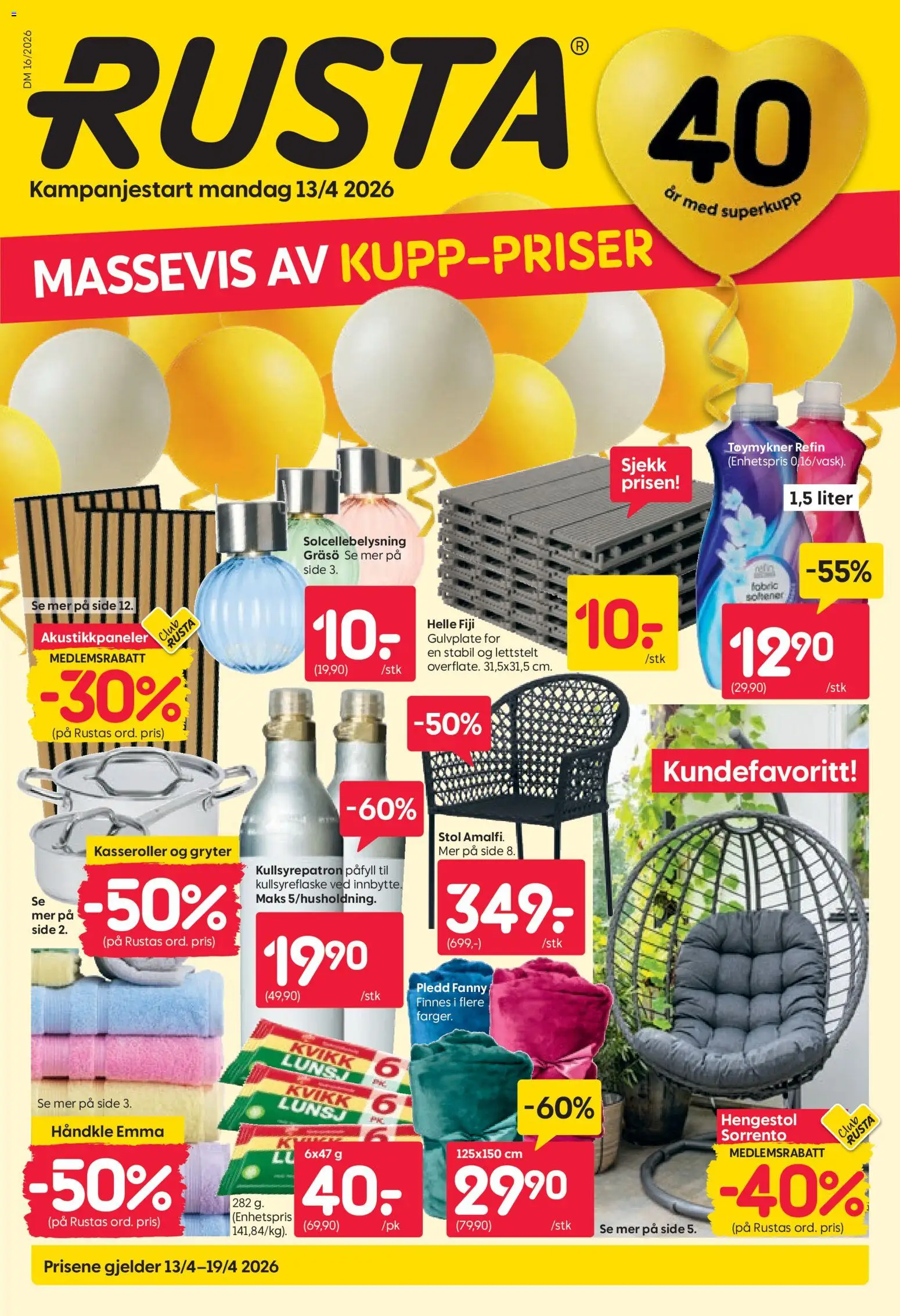 Forhåndsvis Rusta kundeavis fra butikk Rusta gyldig fra 13/04/2026