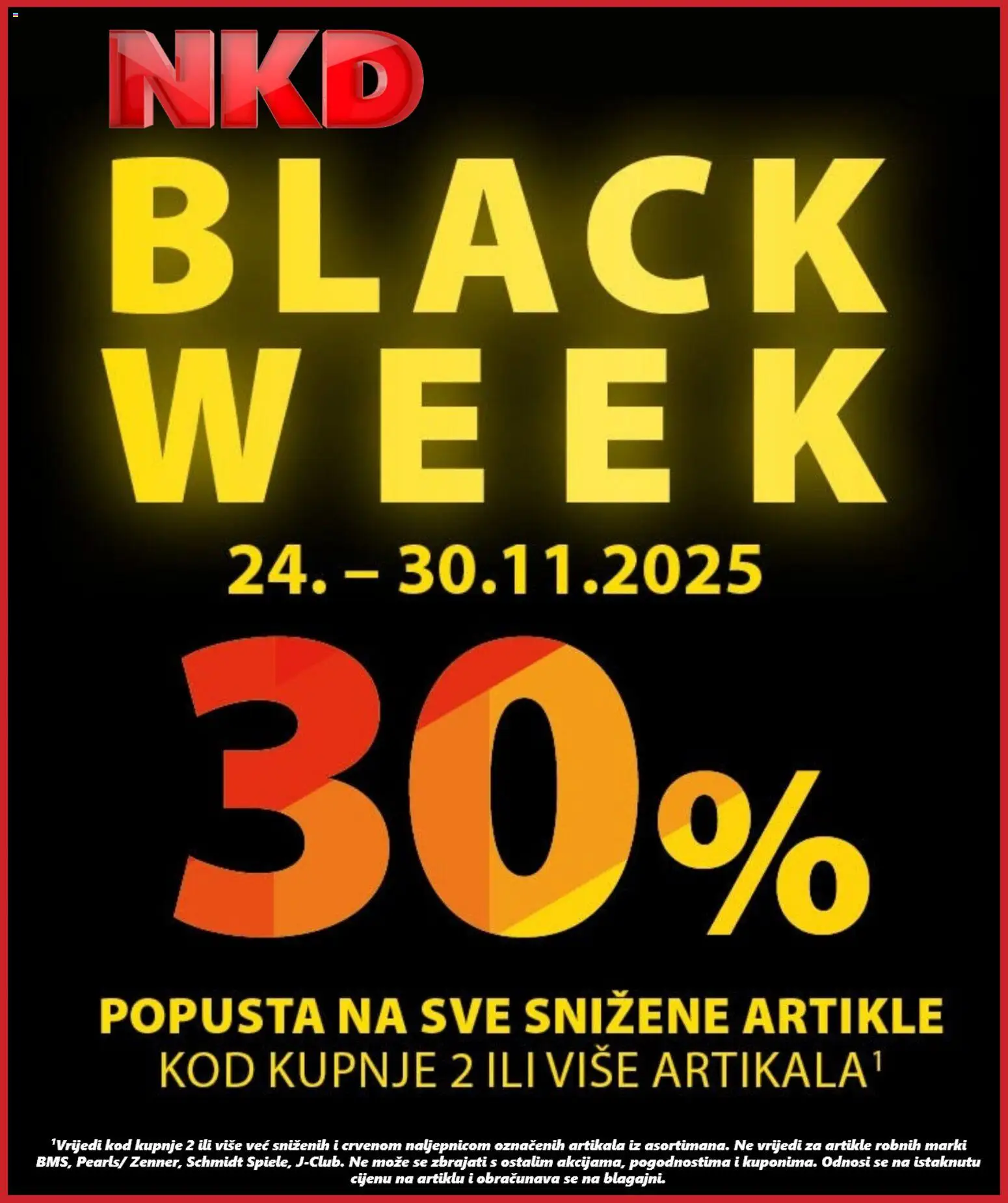 Pregled letka Black Friday trgovine NKD vrijedi od 27.11.2025