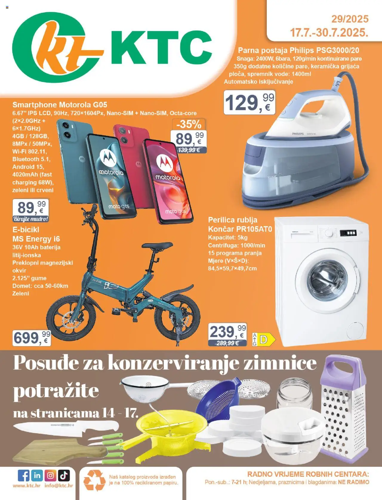 KTC aktualni Tehnika i posude vrijedi od 17.07.2025 - tjedna akcija broj stranice 1