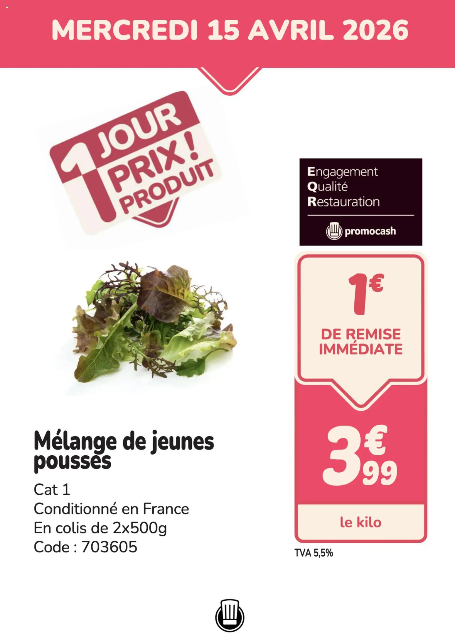 Prévisualisation de Promocash PROMO jeunes pousses du magasin Promocash formulaire valide 15/04/2026