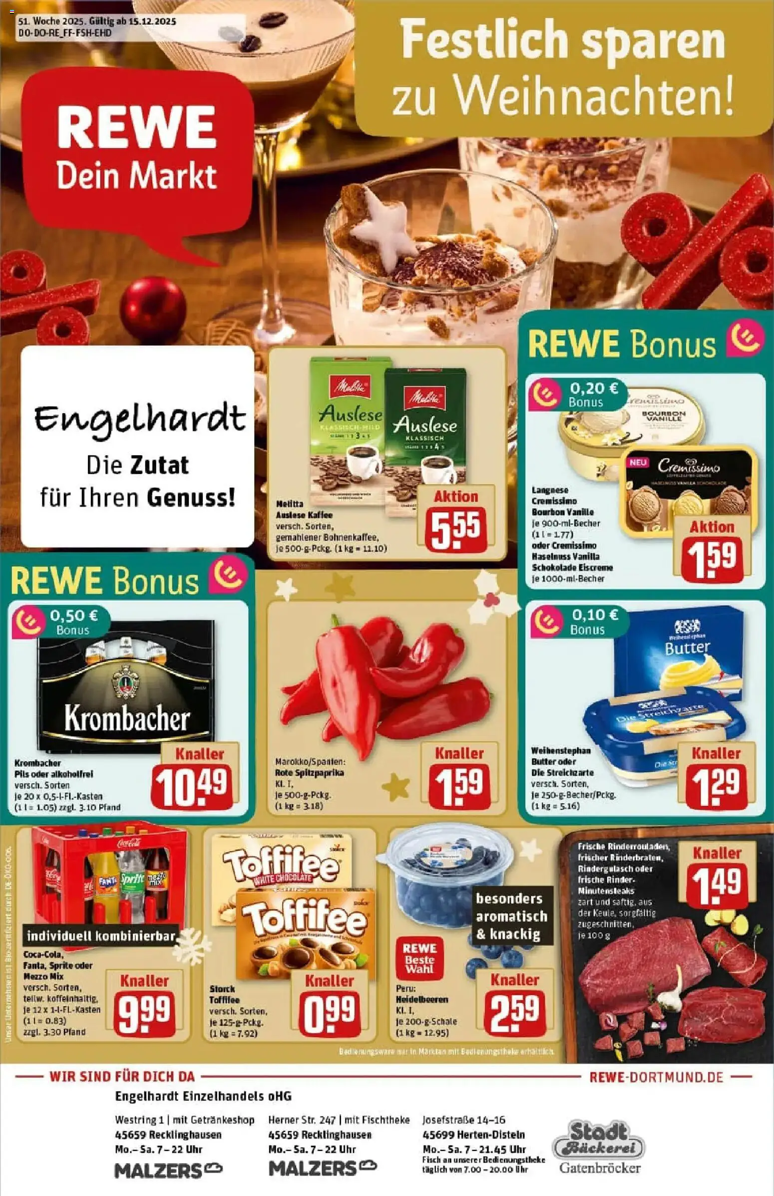 Vorschau von dem Prospekt des Geschäftes Rewe, gültig ab dem 15.12.2025