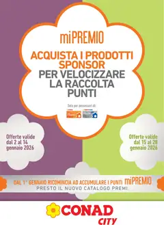 Anteprima dell'opuscolo Volantino City Mi Premio Piemonte dal negozio Conad valido da 02/01/2026