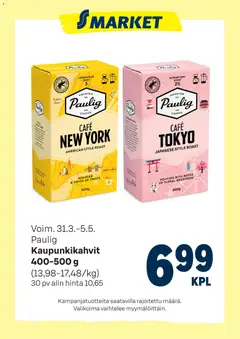 Kaupan S-market S-market tarjoukset Kaupunkikahvit esikatselu, voimassa 31/03/2026