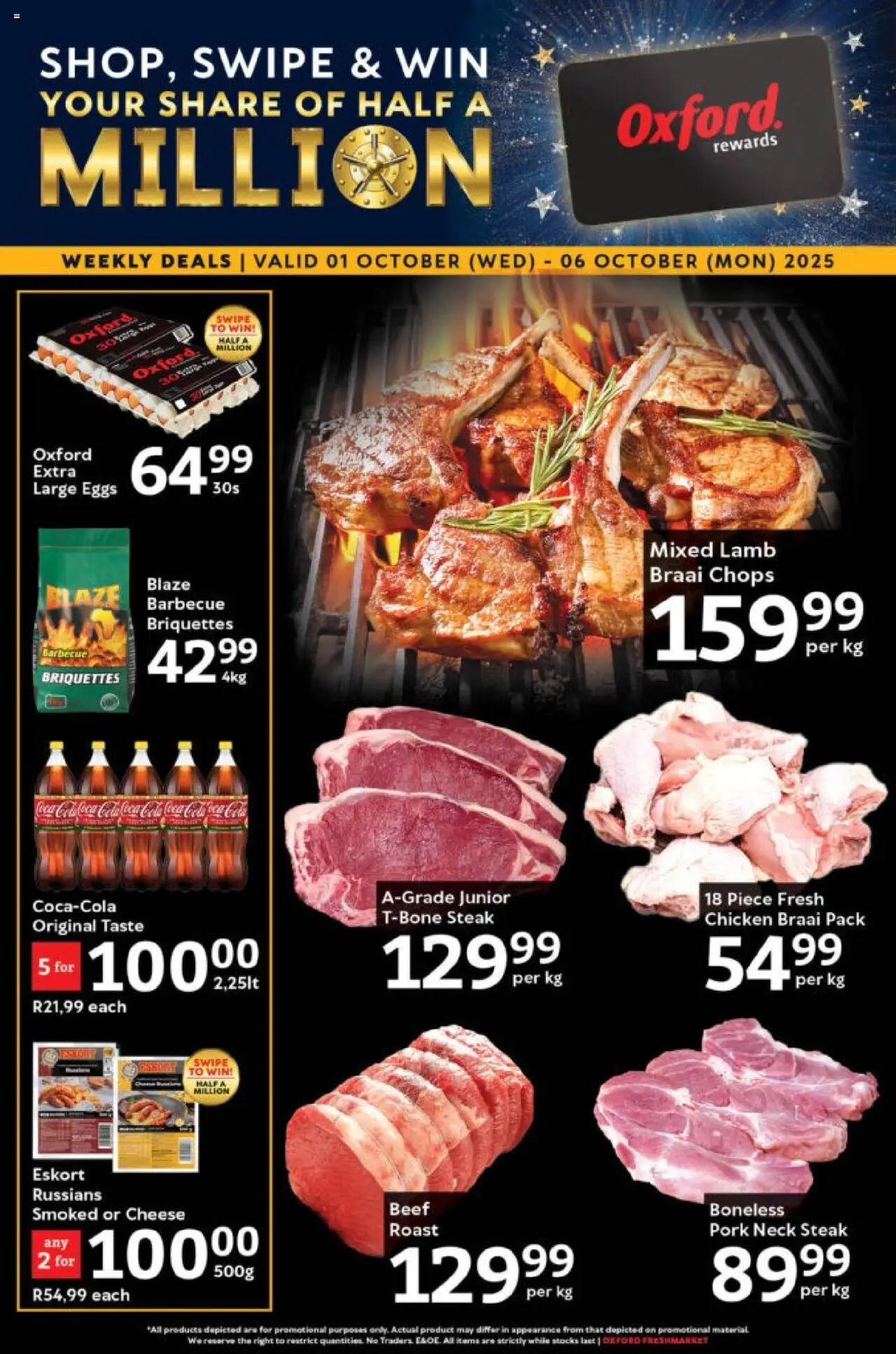 Oxford Freshmarket Specials from 01/10 - 06/10/2025 > Promotions - Chicken, Eggs, Cheese, Steak, Pork, Beef, Pork neck