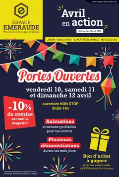 Prévisualisation de Espace Emeraude catalogue Avril en action du magasin Espace Emeraude formulaire valide 08/04/2026
