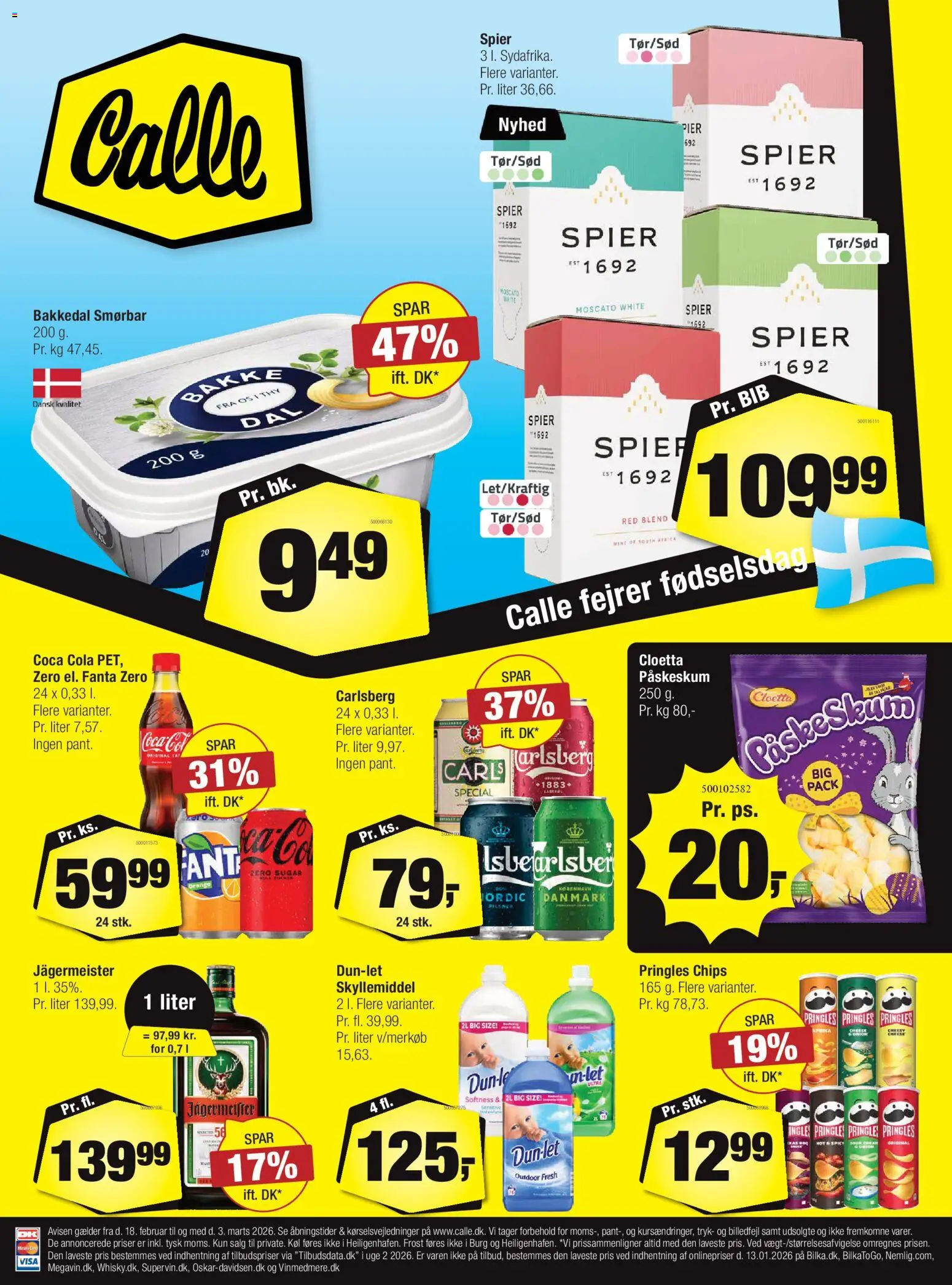 Eksempel på tilbudsavis Tilbudsavis fra butik Calle gyldig fra 18/02/2026