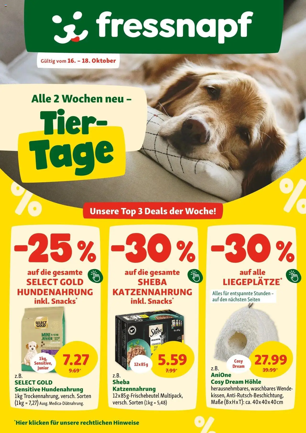 Fressnapf Flugblatt ab (16.10.2025 - 18.10.2025) - Seite 1