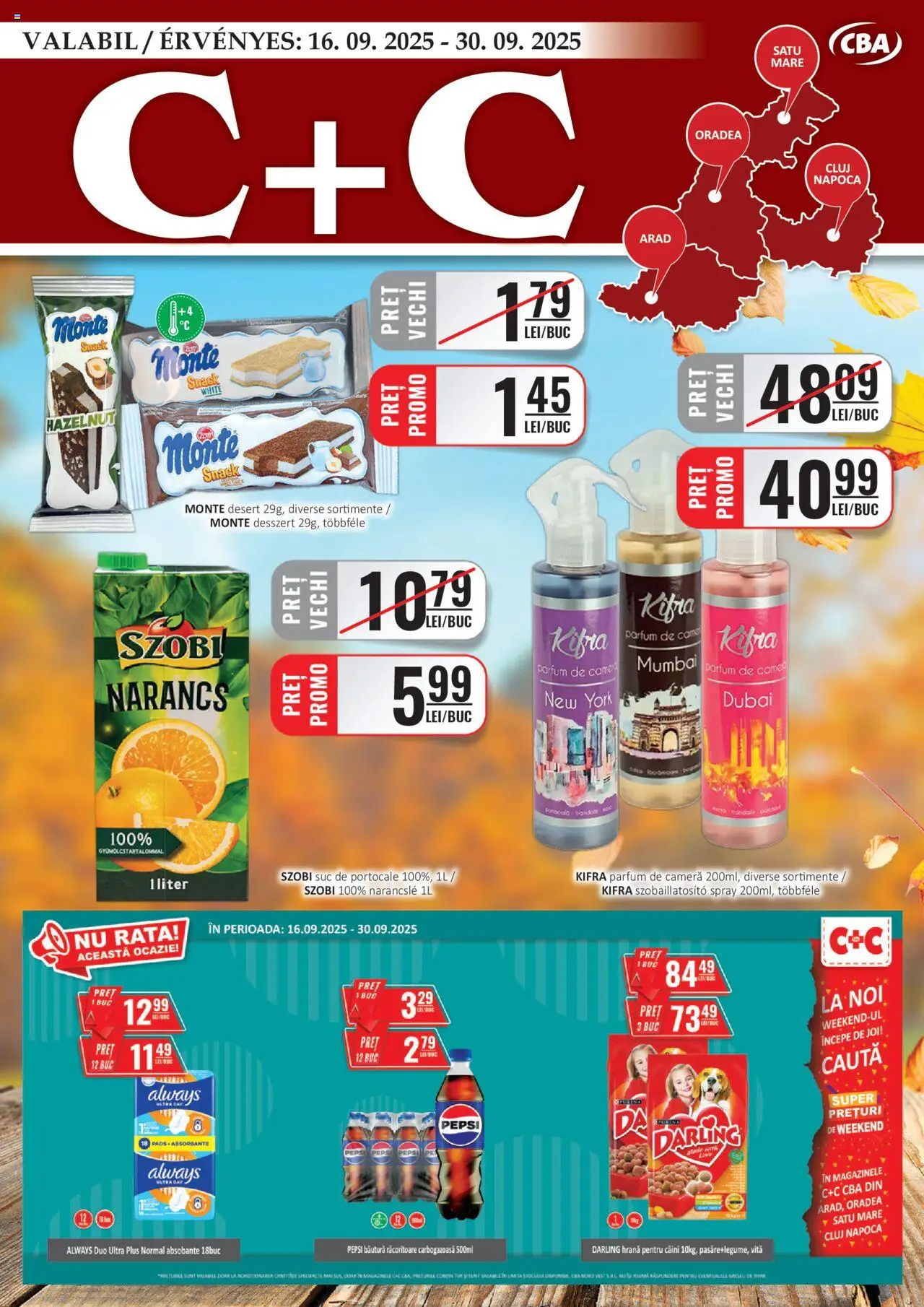 Previzualizarea de cataloage: CBA Catalog C+C valabil de la 16.09.2025 - Parfum, Cameră, Pepsi, Plus, Suc, Portocale, Hrană pentru câini, Bautura racoritoare