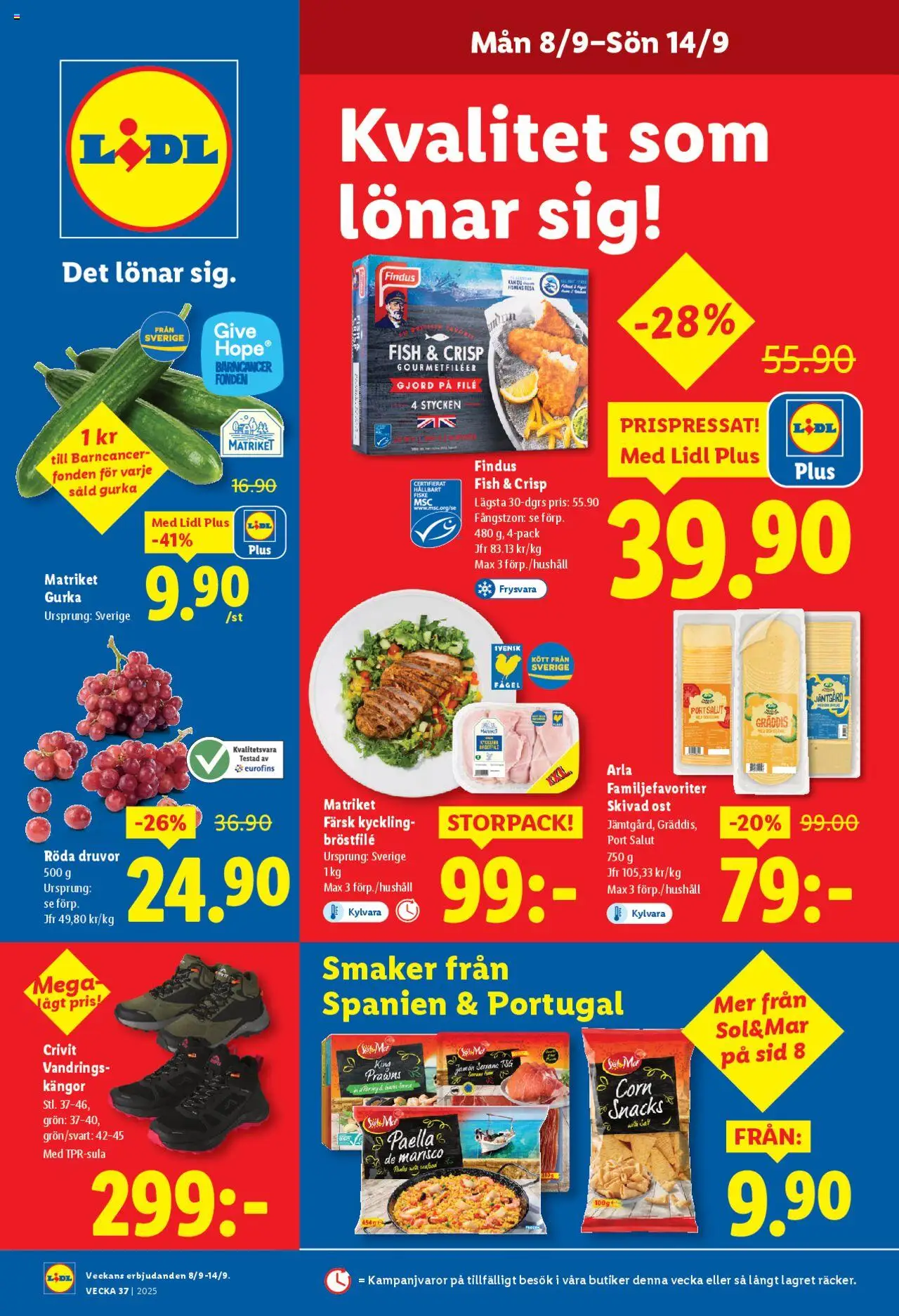 Aktuella reklamblad Lidl är giltig 08/09 2025 > Veckans Erbjudanden gäller från 08/09/2025 till 14/09/2025 sidnummer 1